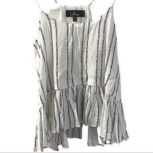 Lulus striped flowy pleated women’s spaghetti strap sleeveless crop top EUC